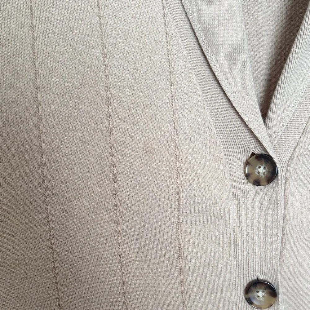 La Ligne Camel Button-Front‎ Ribbed Wool Cardigan